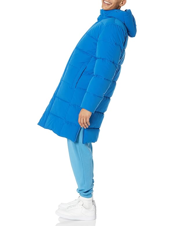 Amazon Essentials Men's Hooded Long Puffer Coat, Bright Blue, 5X-Large Big Tall by Amazon Essentials - Image 4