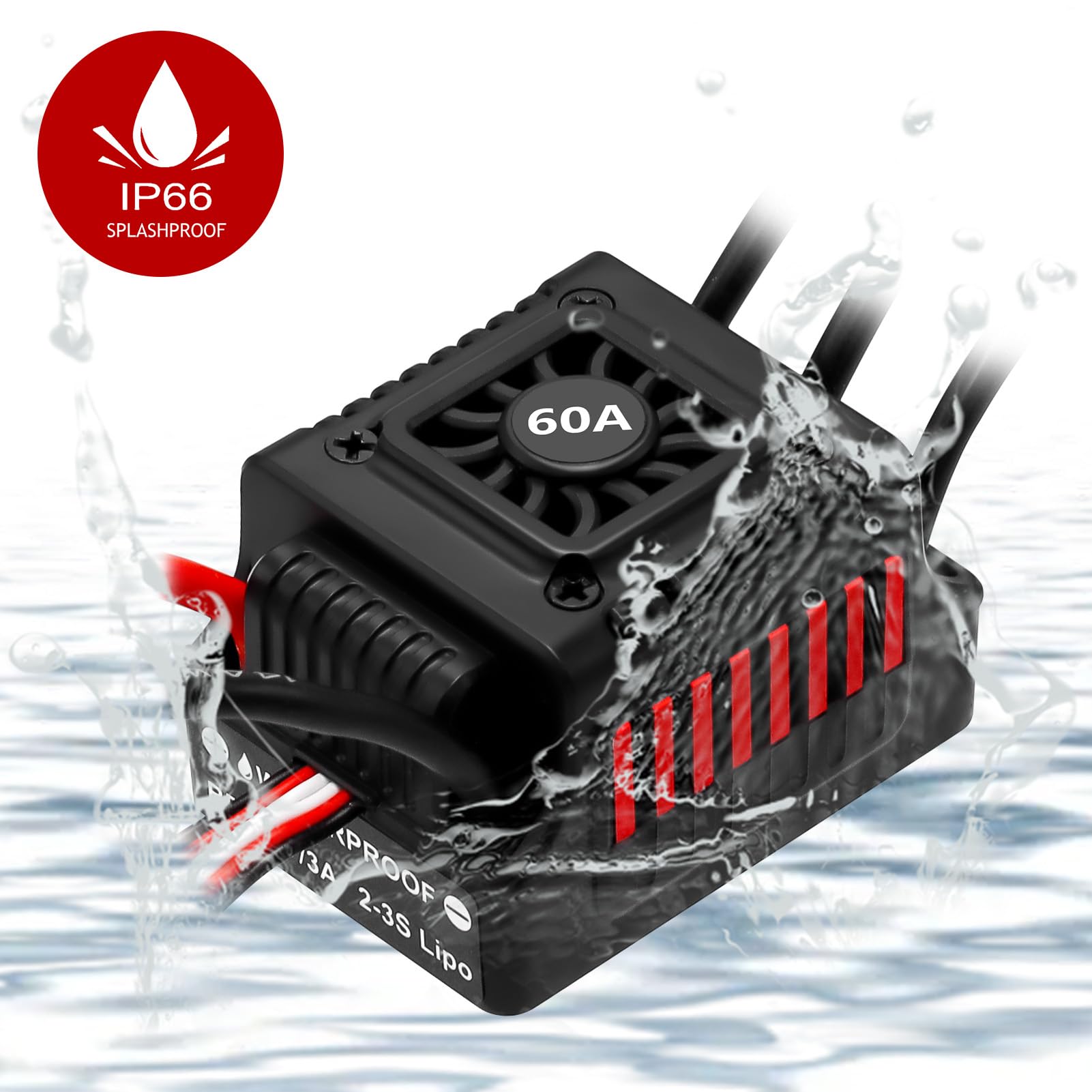 Brushless Esc Hobby Fans 60A For 1/10 RC Cars - Waterproof ...