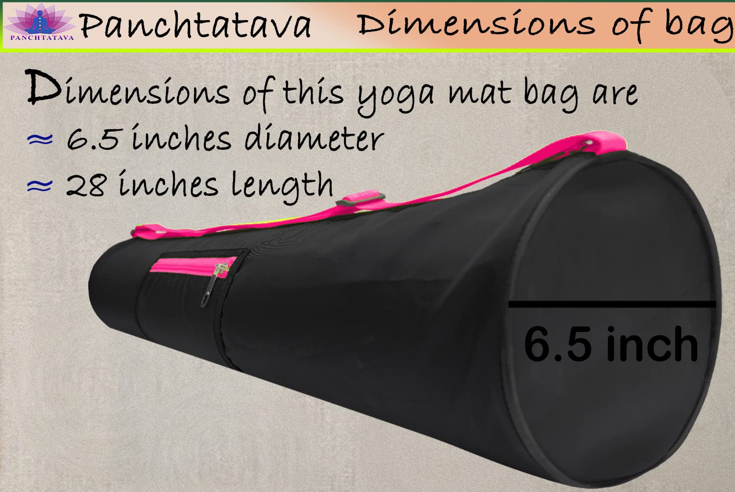 Panchtatava Oynex Black Pink Yoga Mat Bag | Yoga Mat Cover for Men & Women ONLY Bag 2