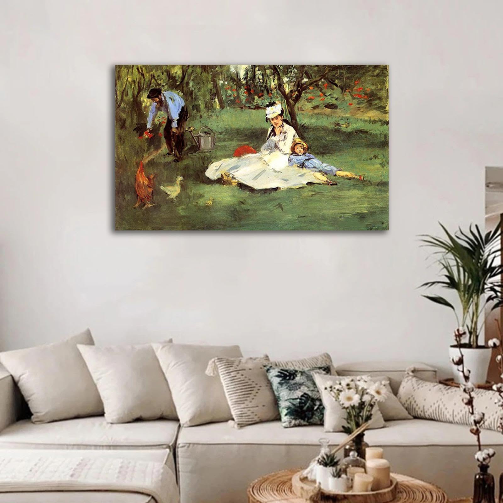 Amazon.com: LKXGRRSFG The Monet Family in the Garden Famous
