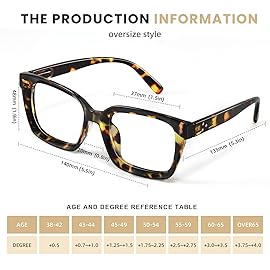 XVXV Reading Glasses for Women Men - Blue Light Blocking Readers Oversize Oprah Square Anti Glare/Eyestrain Spring Hinge(3Pack*Mix1,1.25X)