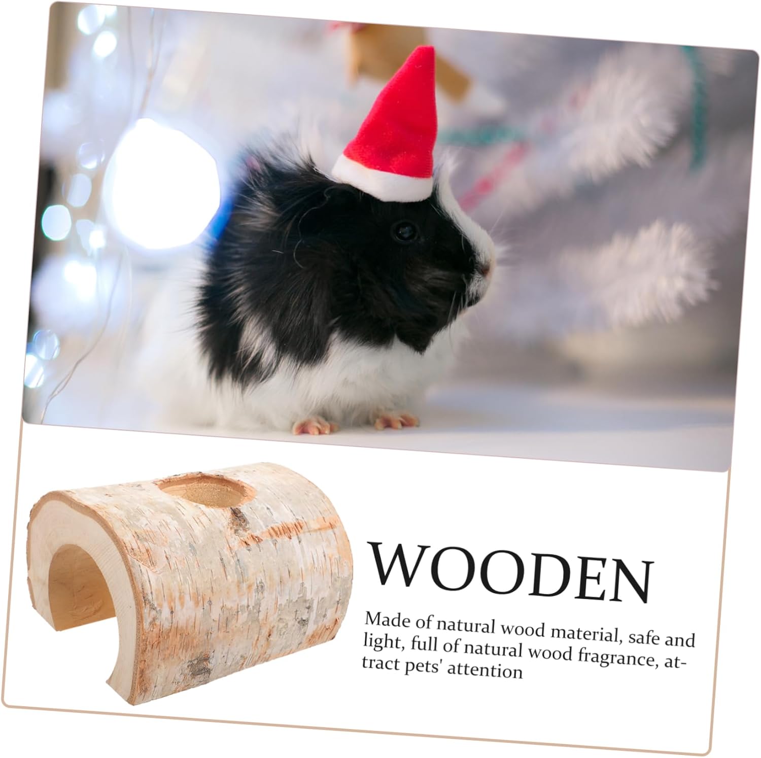 Yardwe Natural Wooden Hamster Tunnel Hideout Cave for Gerbils Breathing Space