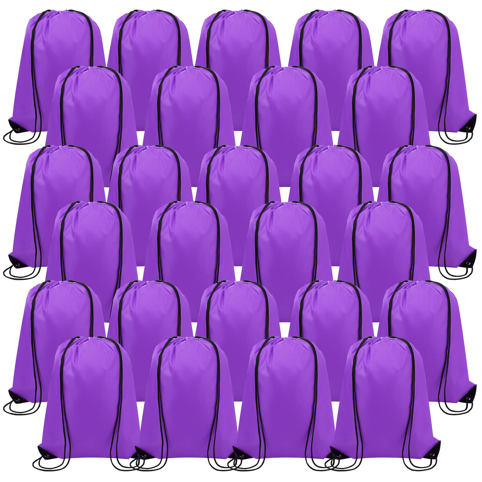Canlierr 100 Pieces Drawstring Backpack Bags Bulk Back Sack String Bags Cinch Storage Bags for Gym Travel DIY Gifts (Purple)