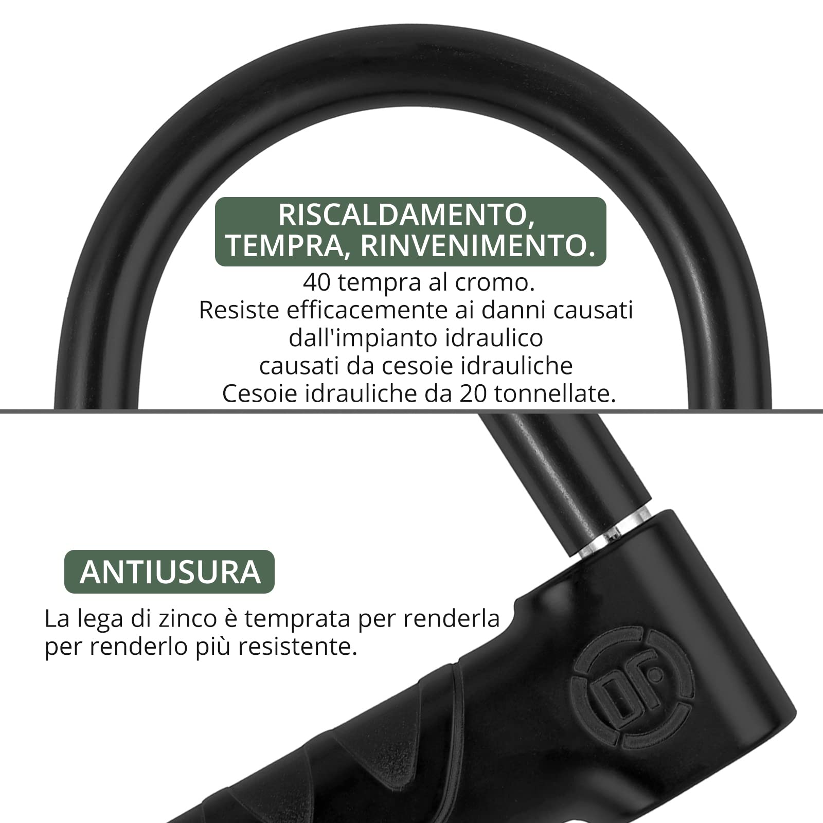 EYPINS Lucchetto a U con 110dB Allarme Resiste a 20 Tonnellate di Cesoie Idrauliche Antifurto e Allarme Impermeabile,con Chiave e Batteria per Bici, Scooter, Moto
