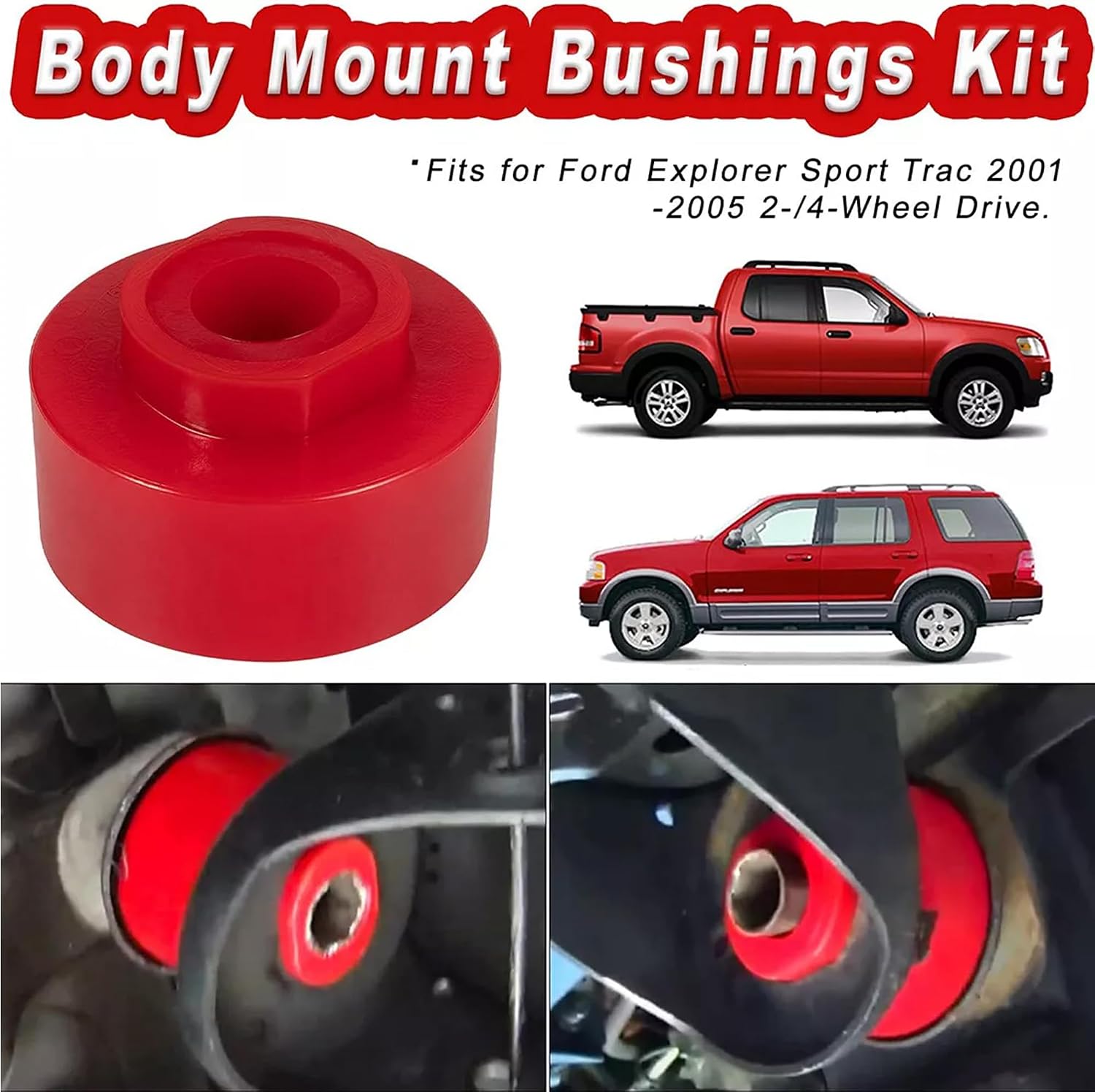 18pcs PU Body Cab Mount Bushings Kit Compatible with Ford Explorer Sport Trac 2001 2002 2003 2004 2005# 6-116, 16AA001