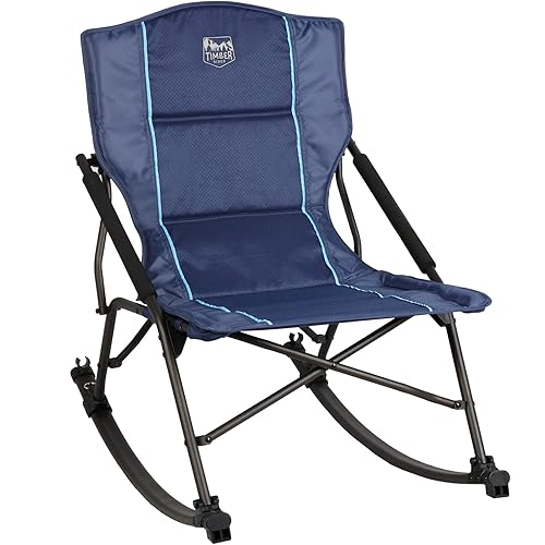 TIMBER RIDGE Folding Rocking Camping Chair - Portable Outdoor Rocker Chair with Carry Bag - Supports 250 lbs
