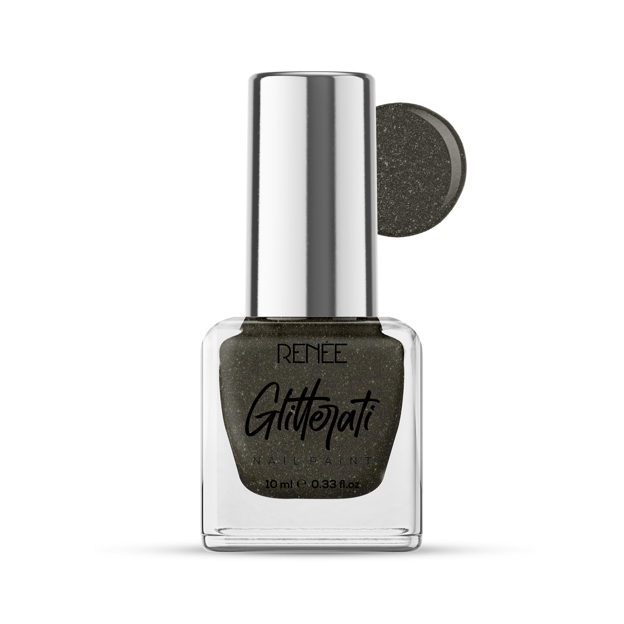 RENEE Glitterati Nail Paint - Galaxy Dust 10ml, Quick Drying, Glittery Finish, Long Lasting, Chip resisting Formula with High Glitter & Full Coverage, Acetone & Paraben Free