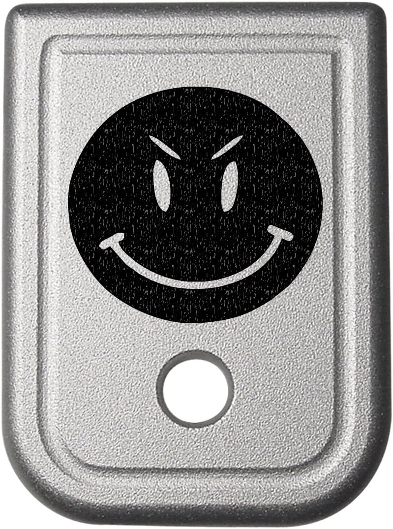Magazine Base Plate for Glock 9MM .40 Gen 1-5 Silver NDZ Smiley Angry Eyebrows