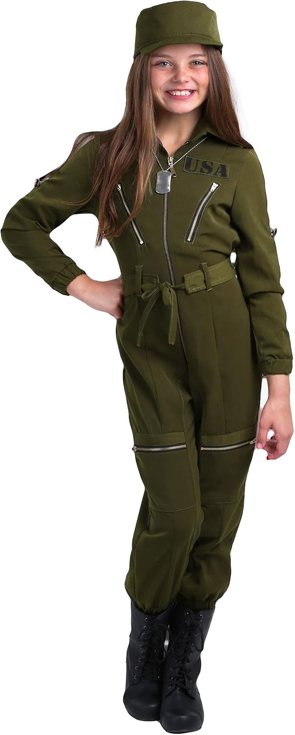 Army Flightsuit Costume for Girls