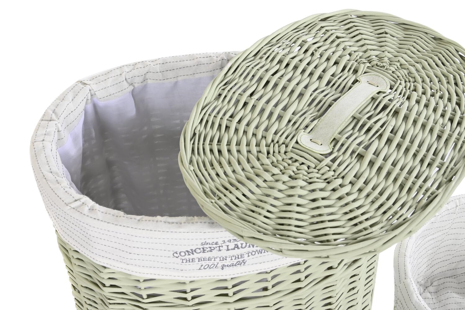 CESTA ROPA SET 5 MIMBRE POLIESTER 51X37X56 VERDE