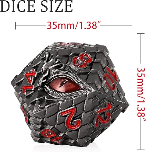 Miniatura 2 de Juego de dados de metal D&D, 7 piezas de dados metálicos para DND, dados de metal de ojo de dragón con caja de metal de regalo para juego de mesa de
