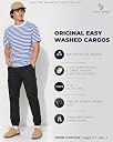 Alan Jones Men’s Cargo Jogger Pants | Regular Fit Tapered Joggers with Elastic Waist & Hems | Cotton Stretch Utility Pocket Track Pants | Casual Everyday Wear (Black_2XL) gallery image