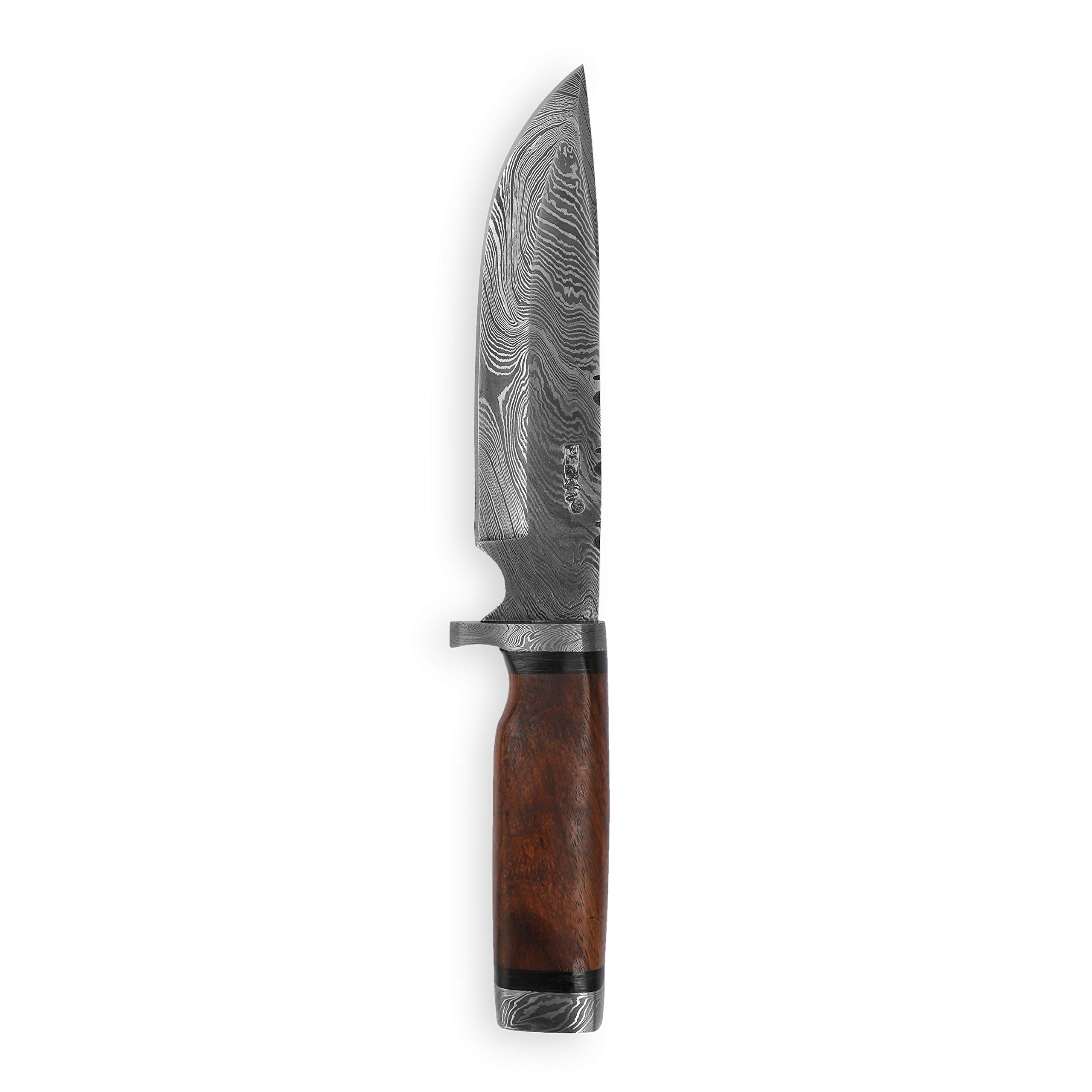 Perkin Damast Jagdmesser - Jagdmesser mit Scheide - 2213