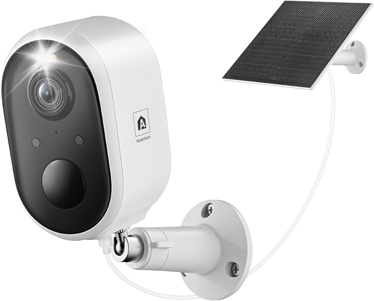 Solar Security Camera Outdoor Wireless, 2K Color Night Vision, Battery Powered PIR Motion Detection,2.4GHz WiFi Cameras for Home Surveillance, Light and Sound Alarm, 2-Way Audio
