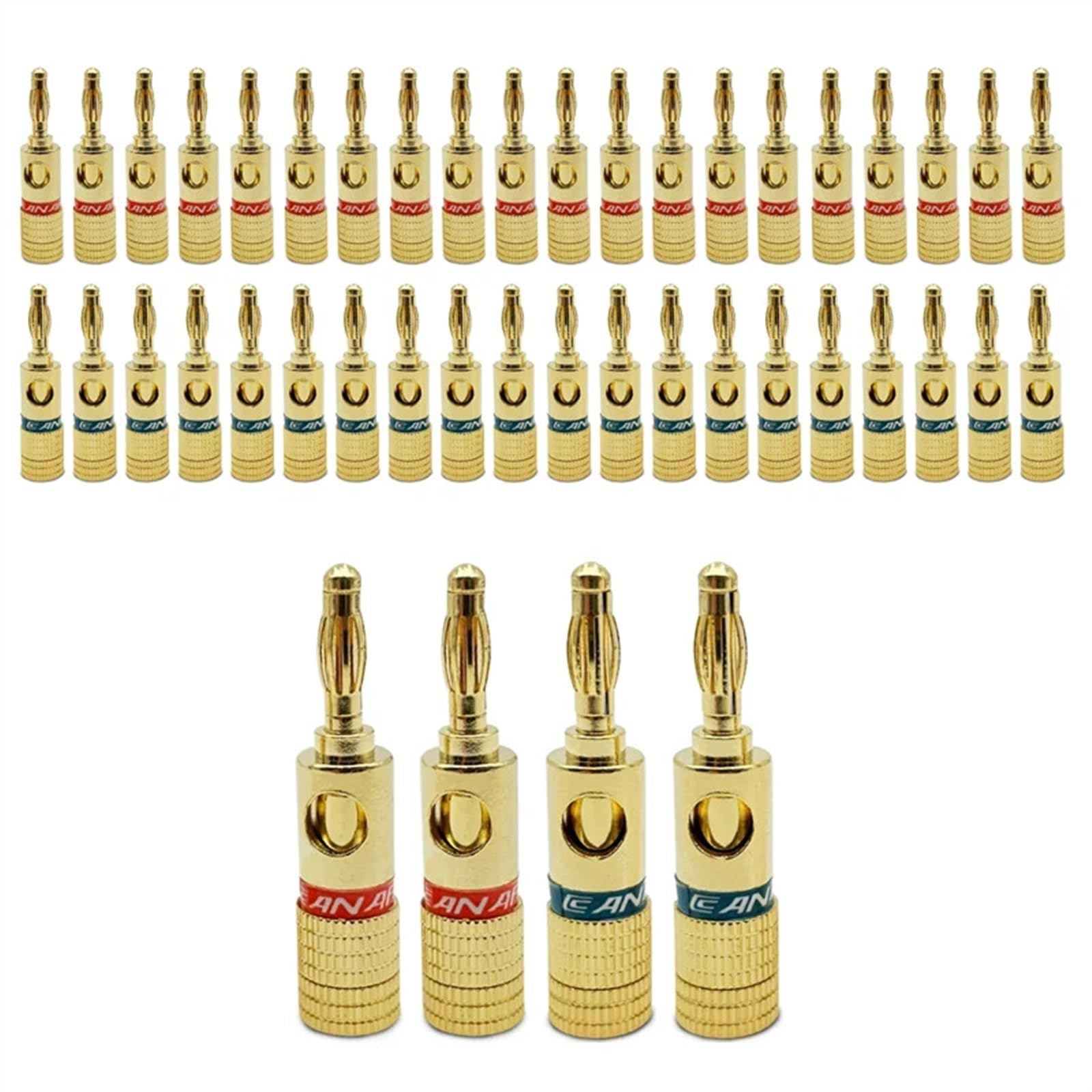 8 sztuk 4 mm pozłacana głowica bananowa audio wtyczka głośnikowa gniazdo kablowe głośnik linia wzmacniacza złącze zacisku głośnika (kolor: 8 czerwony)