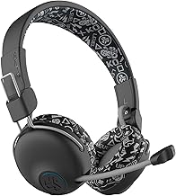 JLab JBuddies Play Gaming Wireless Kids Headset | Black | 22+ Hour Bluetooth 5 Playtime 60ms Super-Low Latency for Mobile Gameplay | Retractable Boom Mic | AUX Cord Compatible w/Gaming Consoles