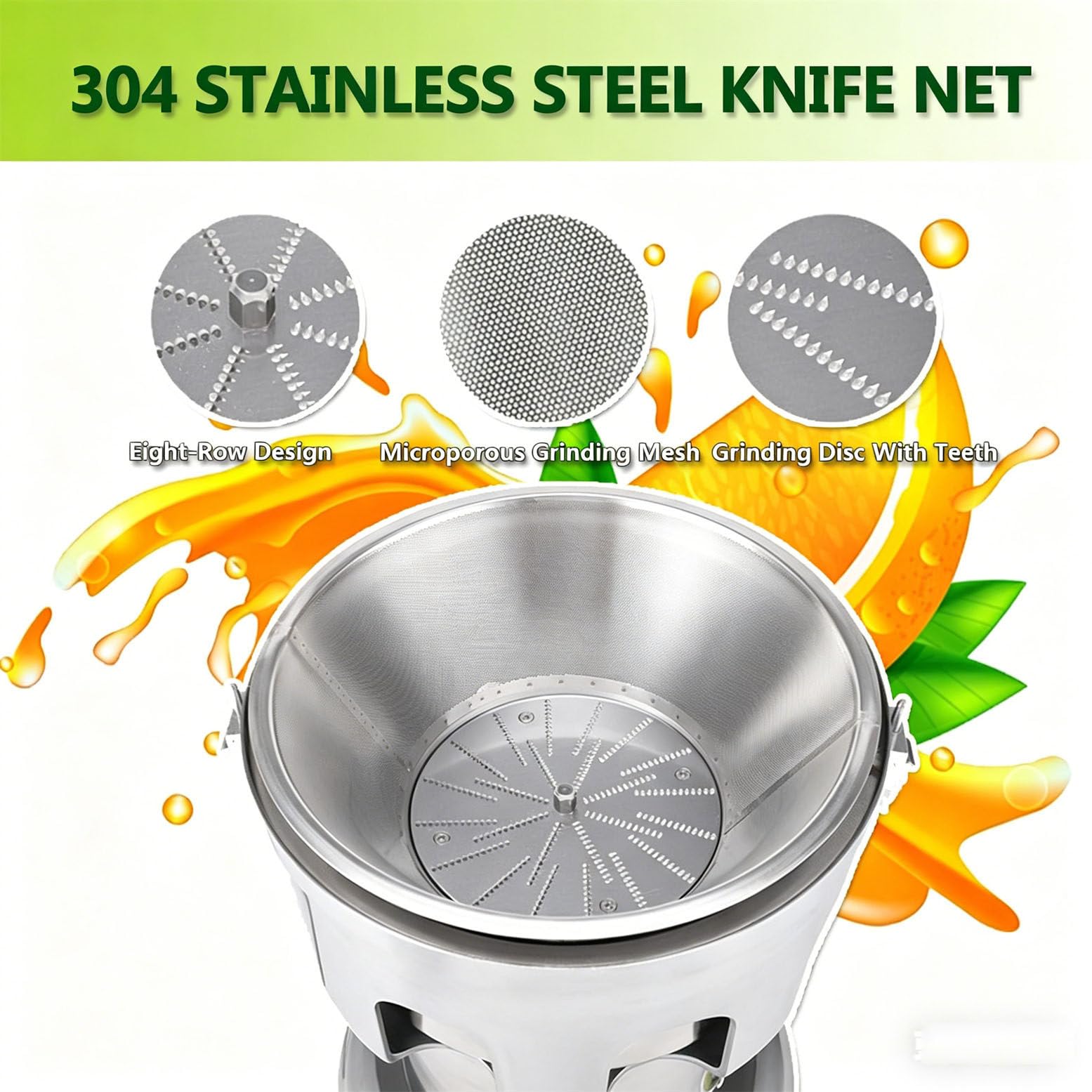 Estrattore di Succo Commerciale per Spremiagrumi Centrifugo per Impieghi Pesanti, Spremiagrumi Elettrico da 370 W, Sia Frutta Che Verdura,25X40X35cm