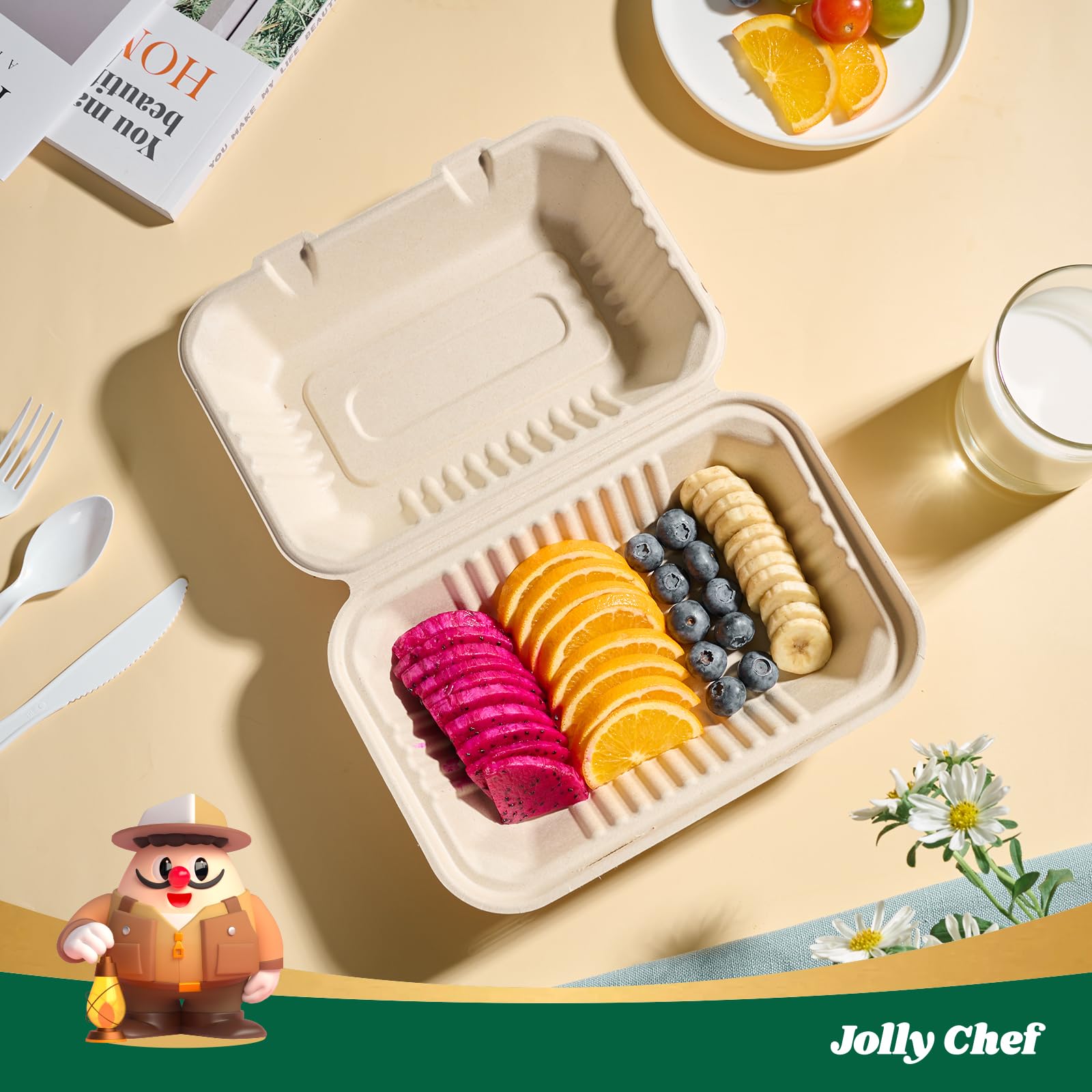 Snapklik.com : Clamshell Take Out Food Containers, 75-Pack 9 6" To Go ...