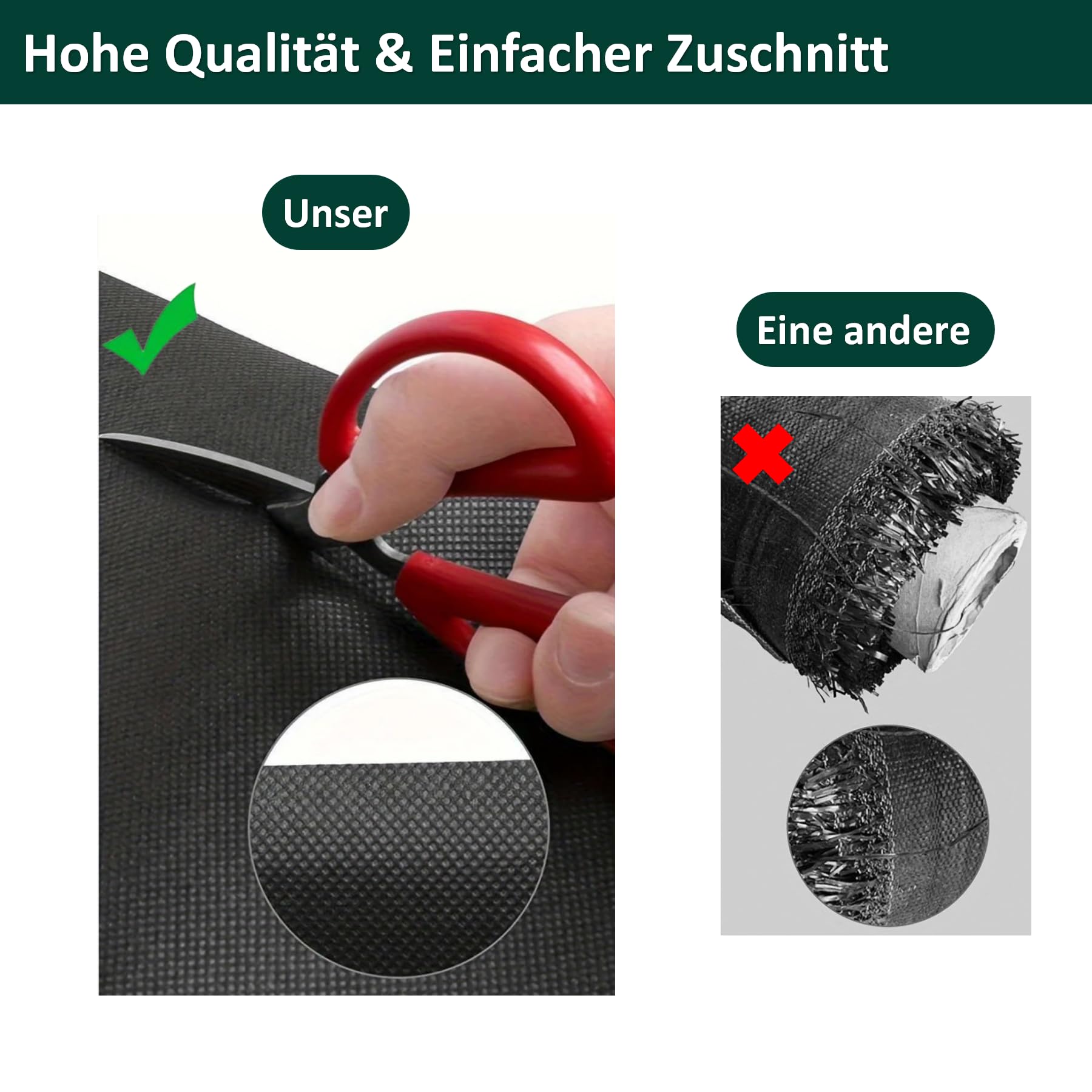 Unkrautvlies 100g/m² Extra Stark – 1m x 10m Unkrautfolie mit versiegelten Kanten – Wasserdurchlässiges Gartenvlies inkl. 16 Erdnägel mit Unterlegscheiben & Handschuhe – UV-Stabil & Reißfest