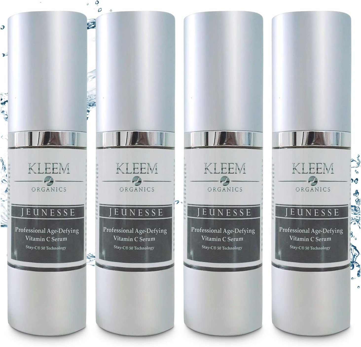 Kleem Anti Aging Vitamin C Serum for Face (Pack of 4) - Brightening Serum for Dark Spots, Age Spots, Wrinkles & Sun Damage - Face Serum with Hyaluronic Acid, Vitamin E & Aloe Vera, 1.7oz Each