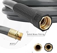 Vista 3 de Worth Manguera de jardín corta gris con plomo de 5/8 pulgadas x 3 pies, sin torceduras, sin fugas, accesorios macho/hembra, tubo de agua resistente