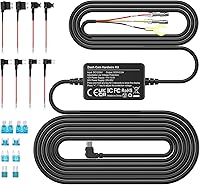 Vista 1 de OMBAR Kit de cable duro para cámara de salpicadero, 11.5 pies, kit de cable duro micro USB para cámara de salpicadero, cable de alimentación