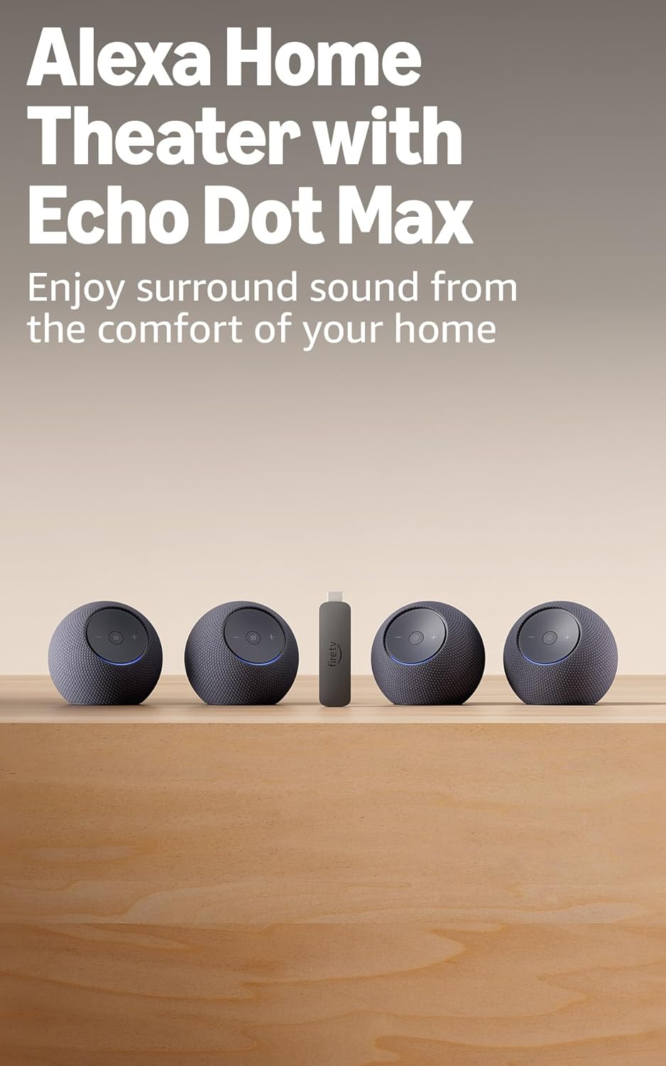 Alexa Home Theater Bundle: Includes Echo Dot Max (4), Graphite, and Fire TV Stick 4K Max