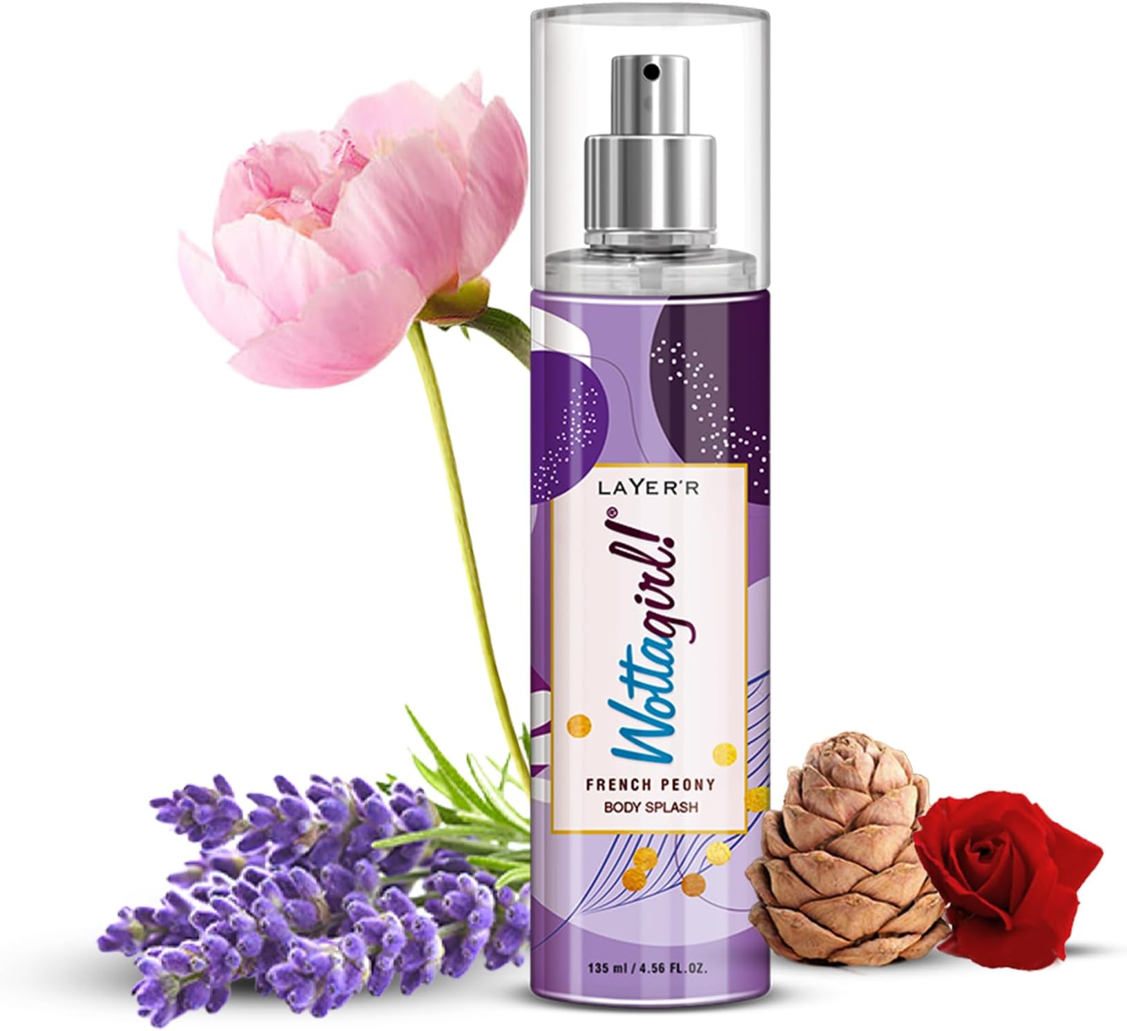 Layer'r Wottagirl French Peony Body Splash Spray For Women 135Ml