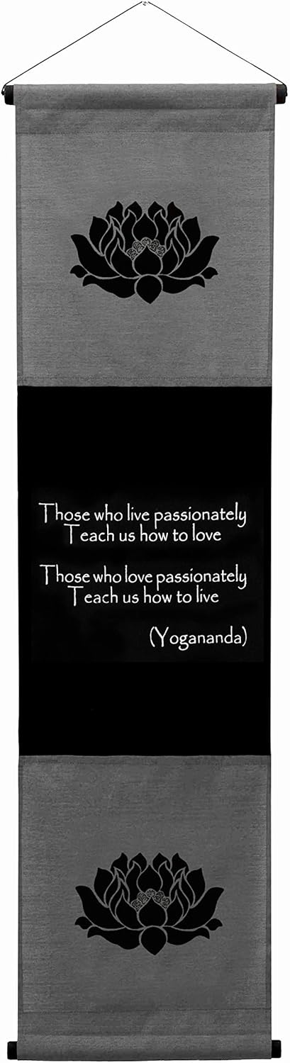 G6 Collection Inspirational Wall Decor Yogananda Banner Art, Inspiring Quote Wall Hanging Scroll, Affirmation Motivational Uplifting Message, Thought Saying Tapestry Yogananda (Blue)