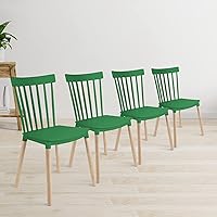 Vista 2 de Simpol Home DSW - Sillas de plástico modernas sin brazos con patas de madera para sala, dormitorio, cocina, comedor, sala de espera, restaurantes