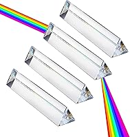 QFkris 4-Pack 6-Inch K9 Optical Glass Triangular Prisms - Rainbow Maker for Photography, Science Experiments & Art Decor