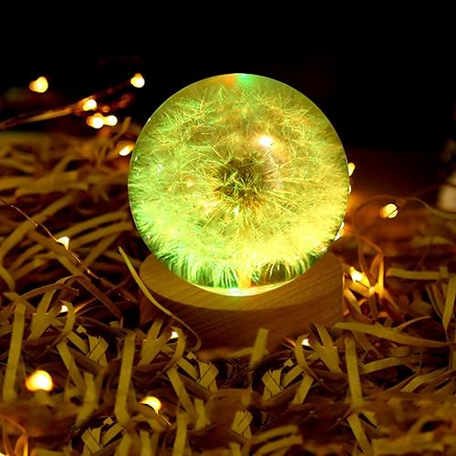 Miniatura 5 de Molde de resina de luz redonda de esfera grande de 4 pulgadas, molde de resina de silicona LED con 1 soporte de base iluminado de madera alimentado