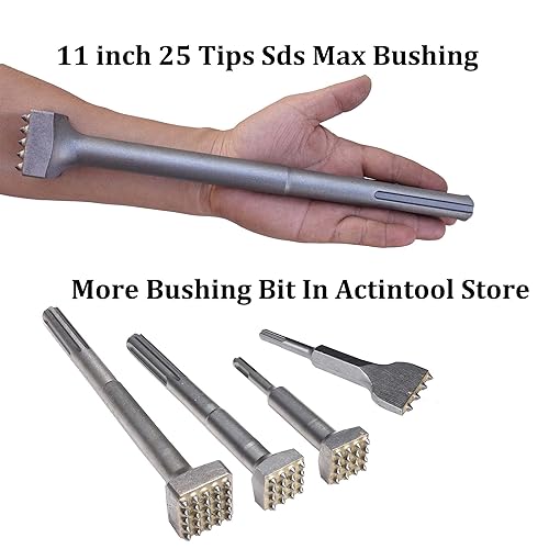Miniatura 5 de ACTINTOOL Broca máxima SDS de 11 34 pulgadas, 25 puntas para buje de hormigón, cabeza cuadrada de 1 12 pulgadas, revestimiento de rugosidad para