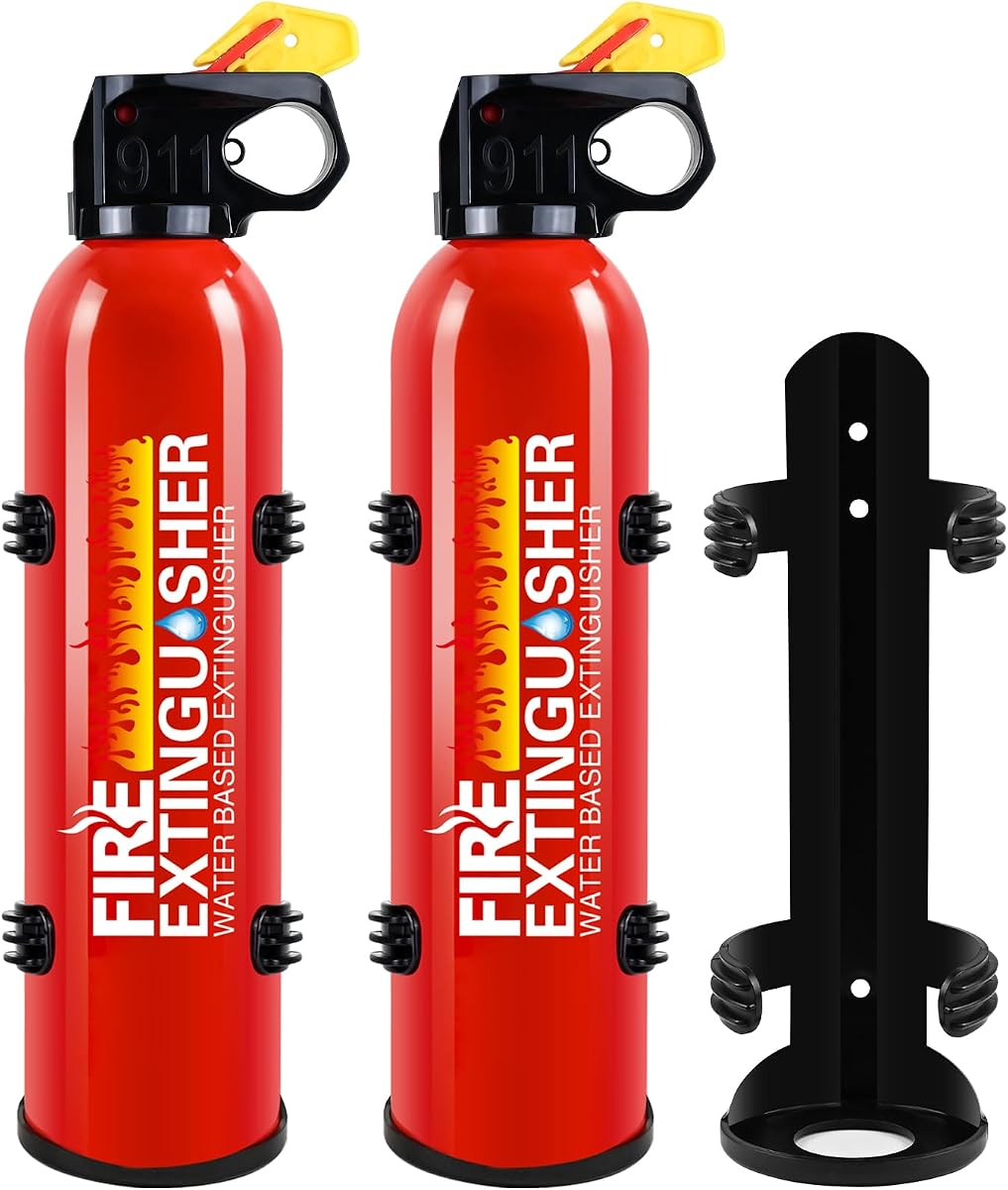 Fire Extinguisher for Home, 2 Pack Car Fire Extinguishers with Mount | 8 in 1 Portable Kitchen Fire Extinguishers for A, B, C, K Category, 620ml Mini Fire Extinguisher for Car Truck Boat
