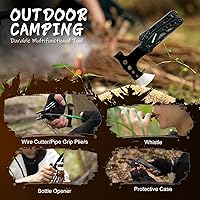 Vista 5 de Accesorios de multiherramienta para acampar, rellenos de calcetines para hombres 16 en 1 Multiherramienta Equipo de supervivencia con hacha