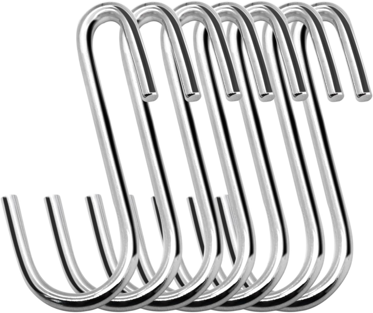 LuTang 24 Pack Heavy Duty S Hooks Stainless Steel S Shaped Hooks Hanging Hangers for Kitchenware Spoons Pans Pots Utensils Clothes Bags Towers Tools Plants