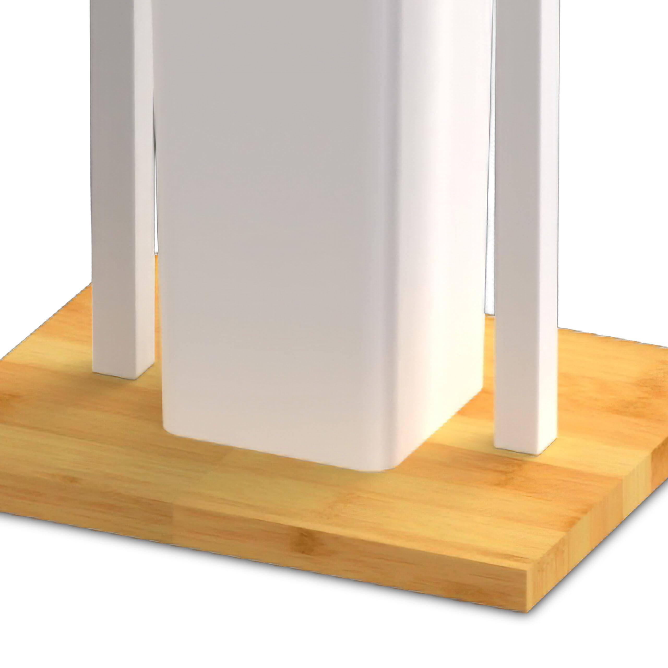 Relaxdays Soporte de Papel higiénico con escobilla de pie de bambú, 76.5 x 28 x 18 cm, Blanco
