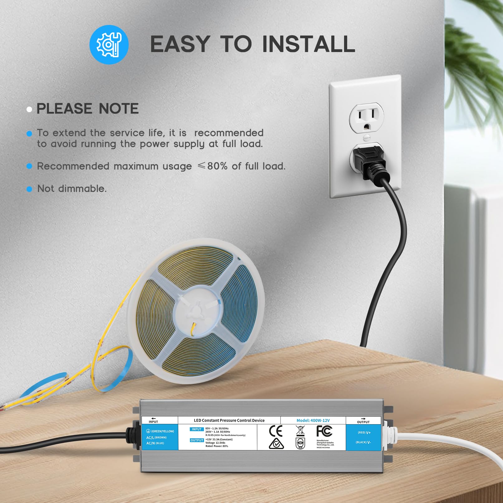 Waterproof LED Driver 12V Power Supply - 100W -4