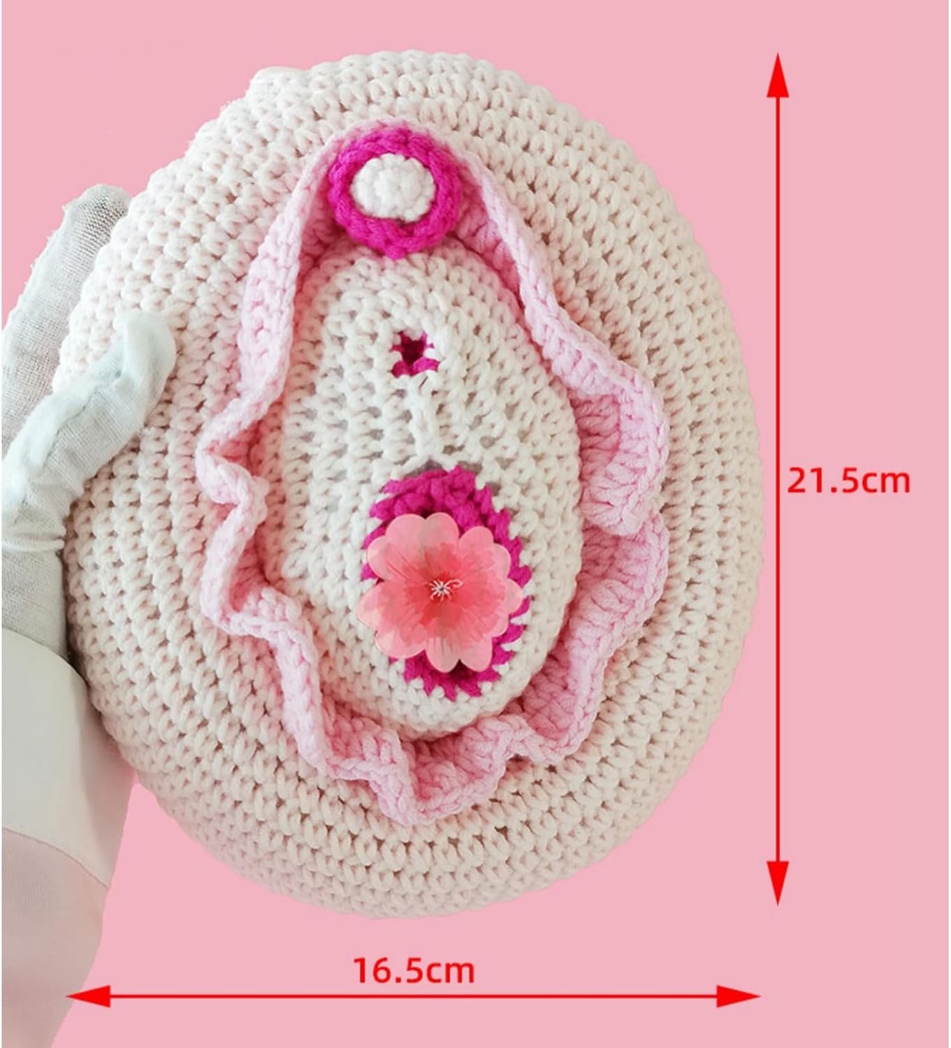 Dzianinowy Model Sromu Żeńska Anatomia Ginekologiczna Sromu Model Medyczny Do Edukacji Naukowej, Pink, 21cm