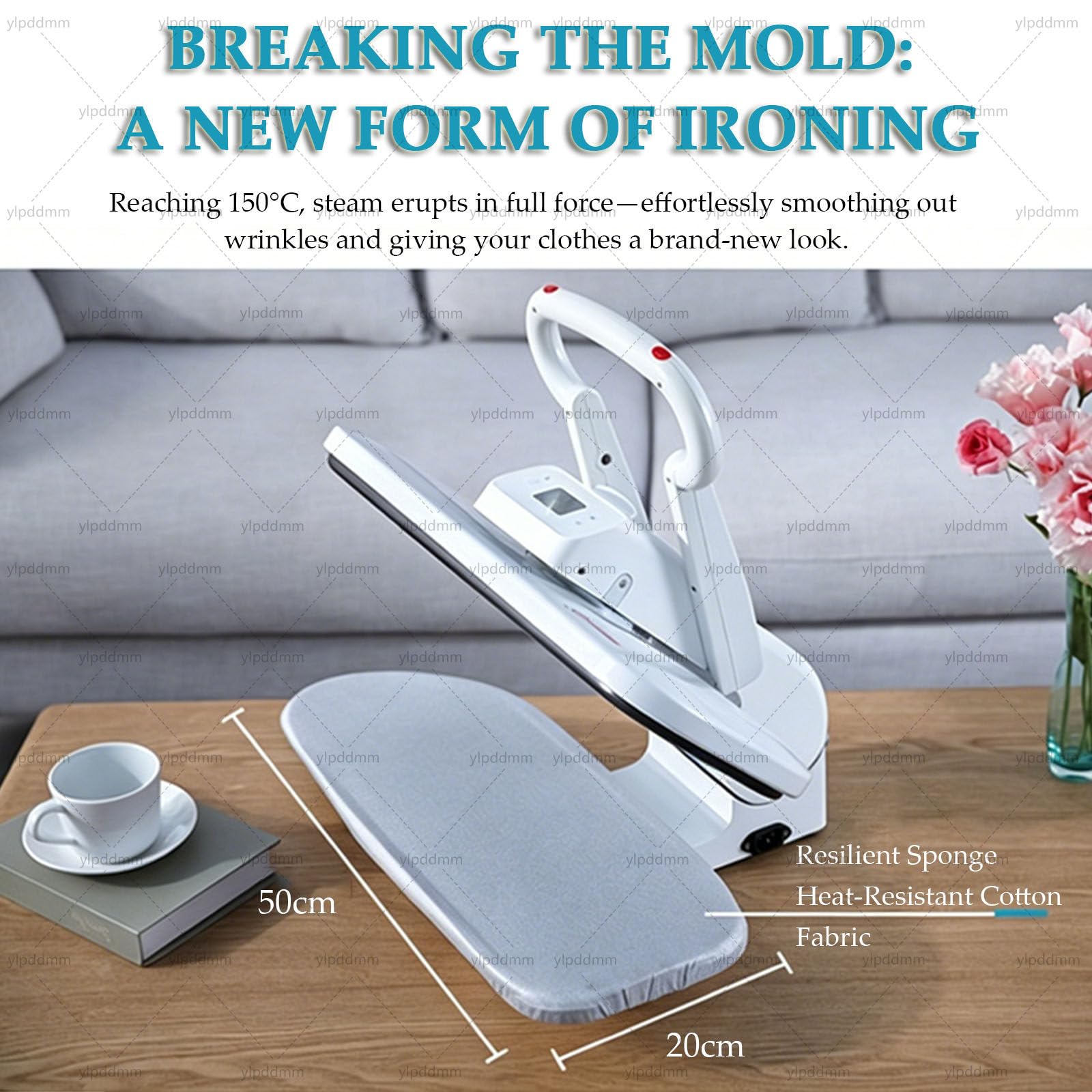Prensa de Vapor Grande de 1400 W, Apagado automático y Tanque de 300 ml Withstand | prensa de vapor digital,plancha profesional de uso comercial para sábanas,fundas de almohada,servilletas y telas