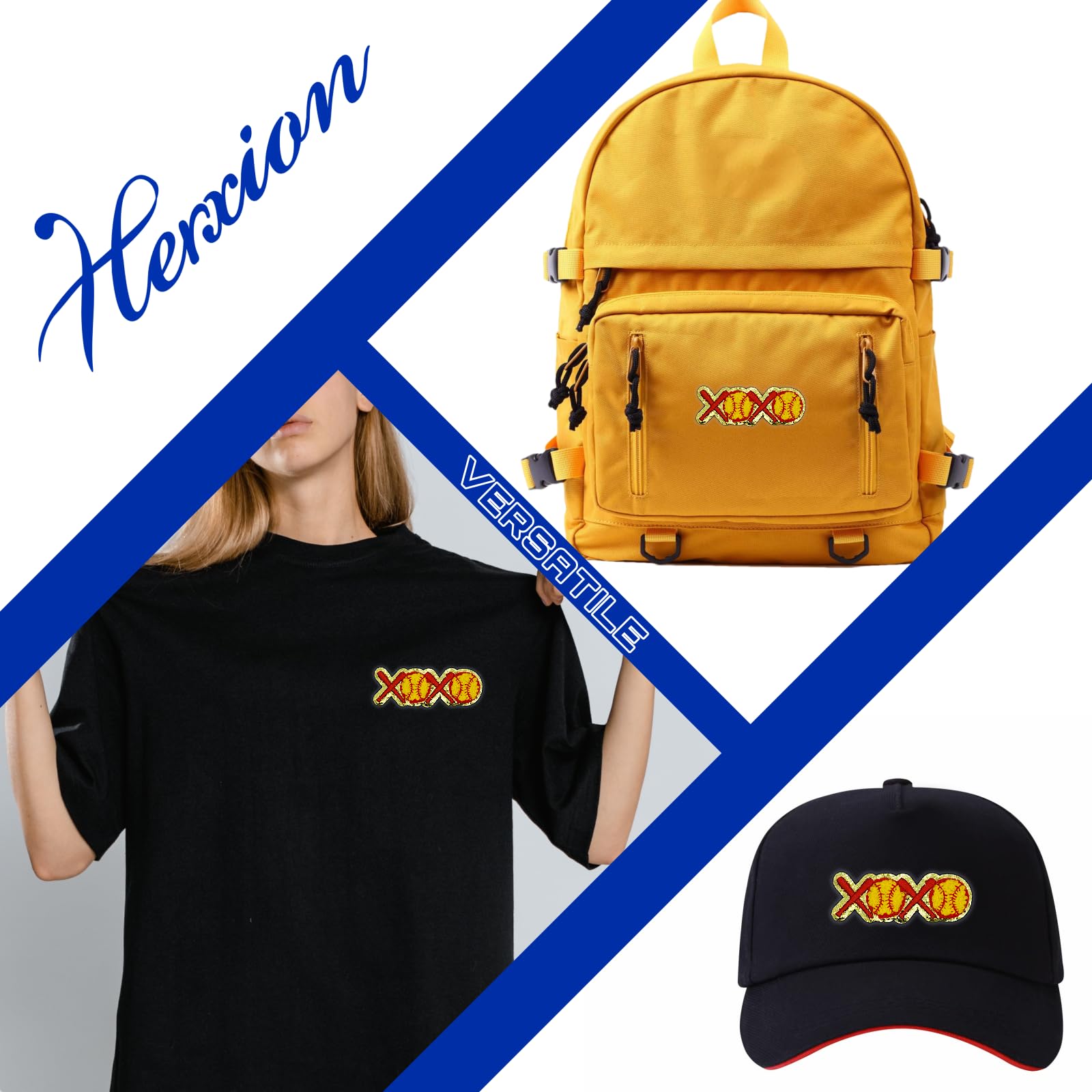 XOXO - Parches para planchar de murciélago y sóftbol, parches bordados con purpurina para equipos deportivos, parches de felpilla para ropa, ropa, chaquetas, mochilas, chalecos, jeans