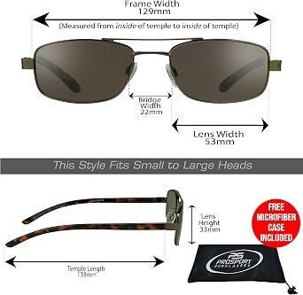 proSPORT Reading Glasses Tinted Full Lens Sun Readers Pilot Square Aviator NOT BIFOCAL