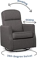 Vista 6 de Delta Children Blair Slim Nursery Glider - Silla mecedora giratoria color carbón