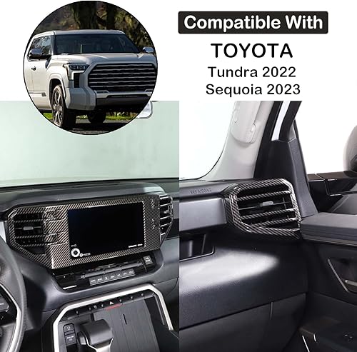 Miniatura 2 de Kit de cubierta de salida de aire para consola central de automóvil, compatible con Toyot Tundra 2022 Sequoia 2023 consola central lateral salida de
