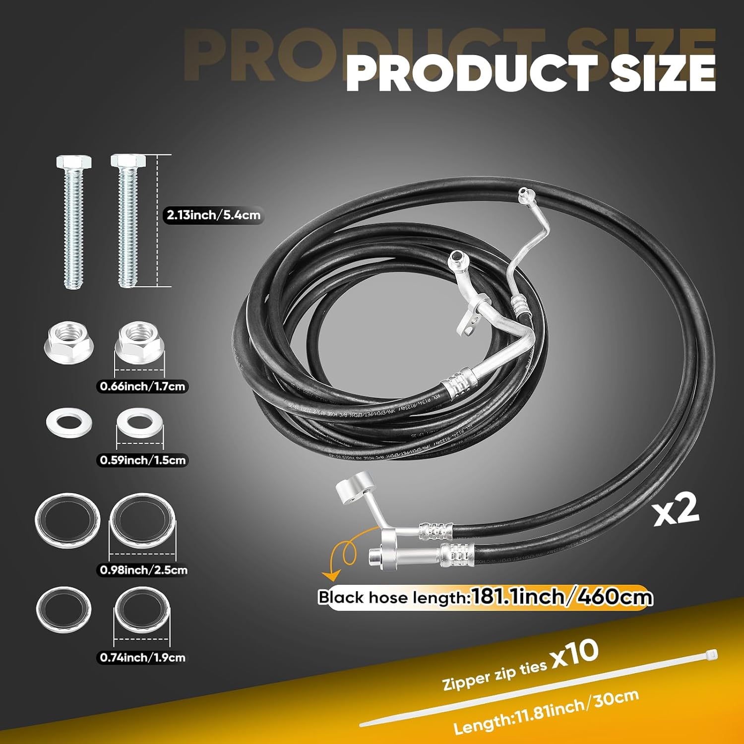 SU33468 Air Conditioning Line Hoses, Rear AC Lines Set Compatible with Chevy Suburban GMC Yukon XL Cadillac Escalade ESV 2007-2014