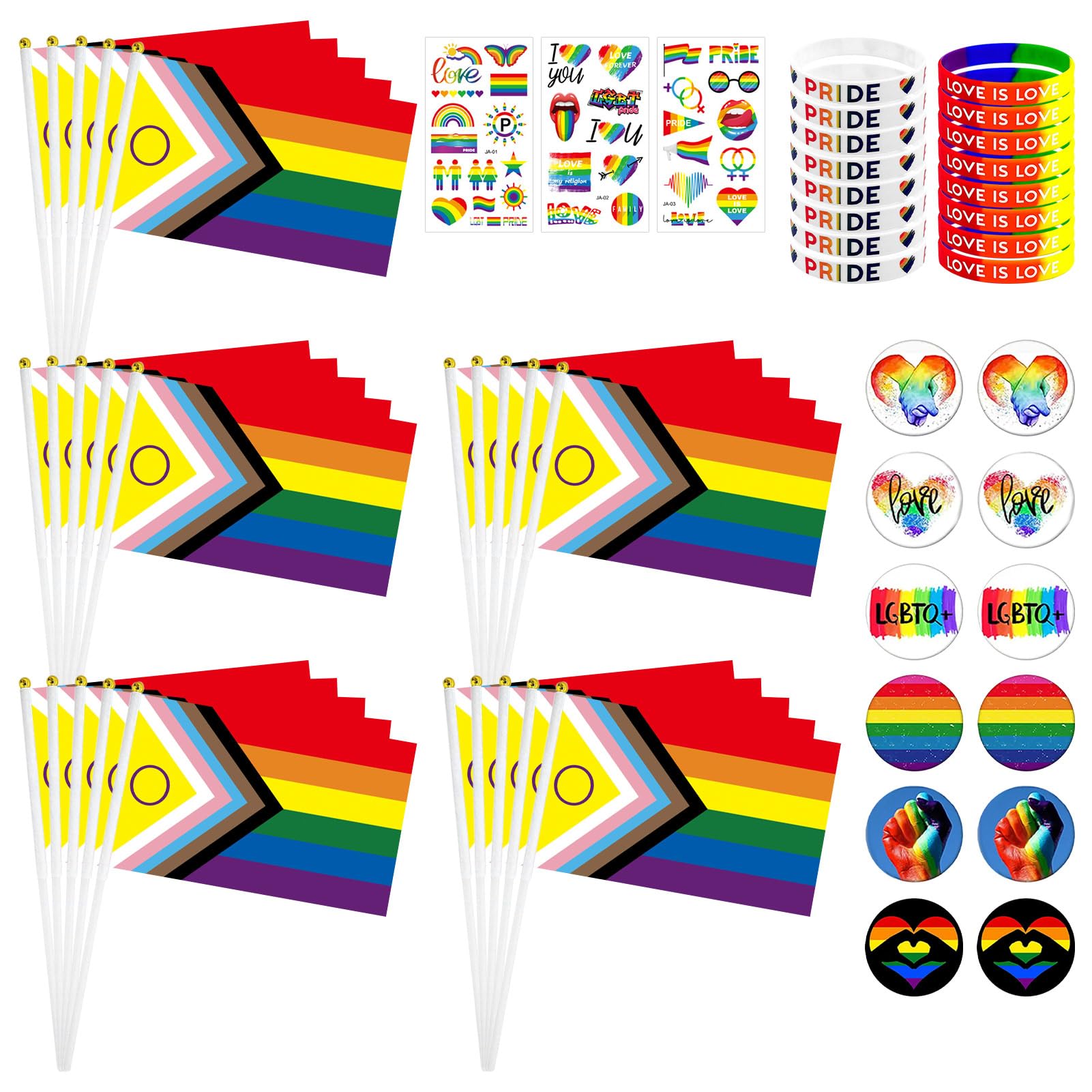 Joyesplay Pride Decorations Accessories Set,Large Pride Flag Pride Bunting Banners,LGBTQ Accessories for Pride Month Parade Street Bar