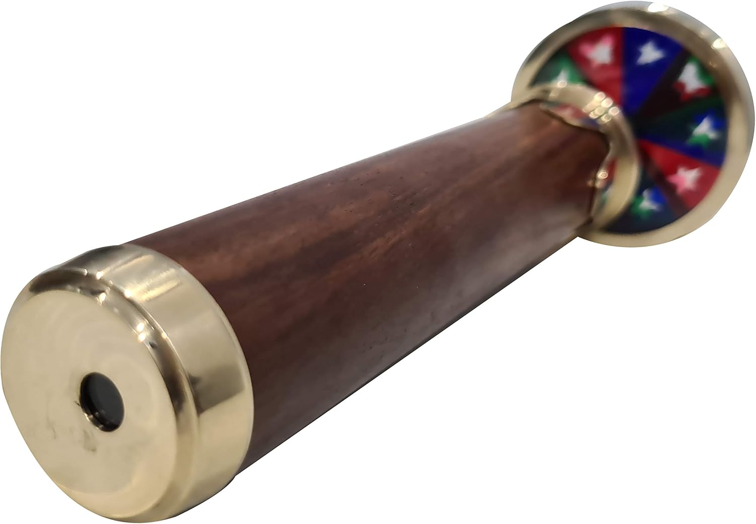 collectiblesBuy Vintage Handheld Wooden Kaleidoscope Nautical Maritime Optical Prisms Brass Double Wheel