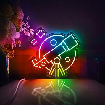 Space Telescope Led Light Box, Universe Planet Wall Art Decor, Desktop Decorations RGB & Color Flow Effect, Large Size