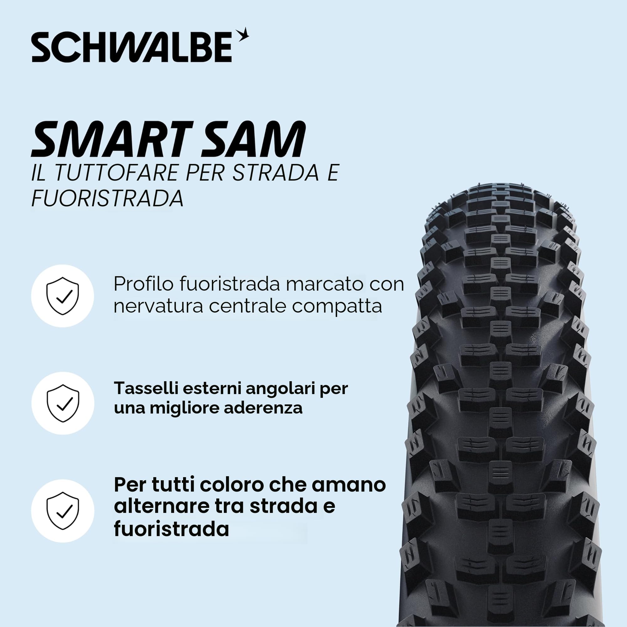 Schwalbe Pneumatici Smart Sam Performance MTB, 57-622 (29 x 2,25")