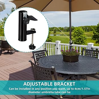Supporto Per Ombrellone Da Balcone - Clip Universale Per Esterno, Metallico, Per Gelatori 19-38mm - Foto 7